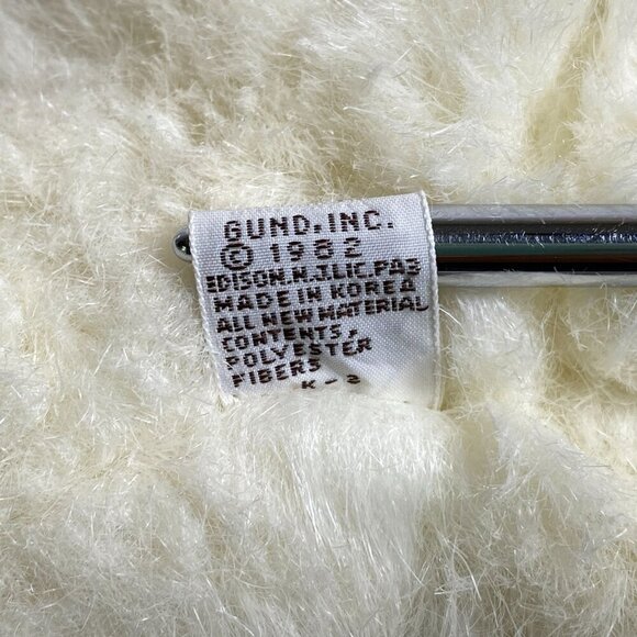 Vintage 1982 Gund Scooter Dog Plush Toy Stuffed Animal White Laying Down - Picture 6 of 8